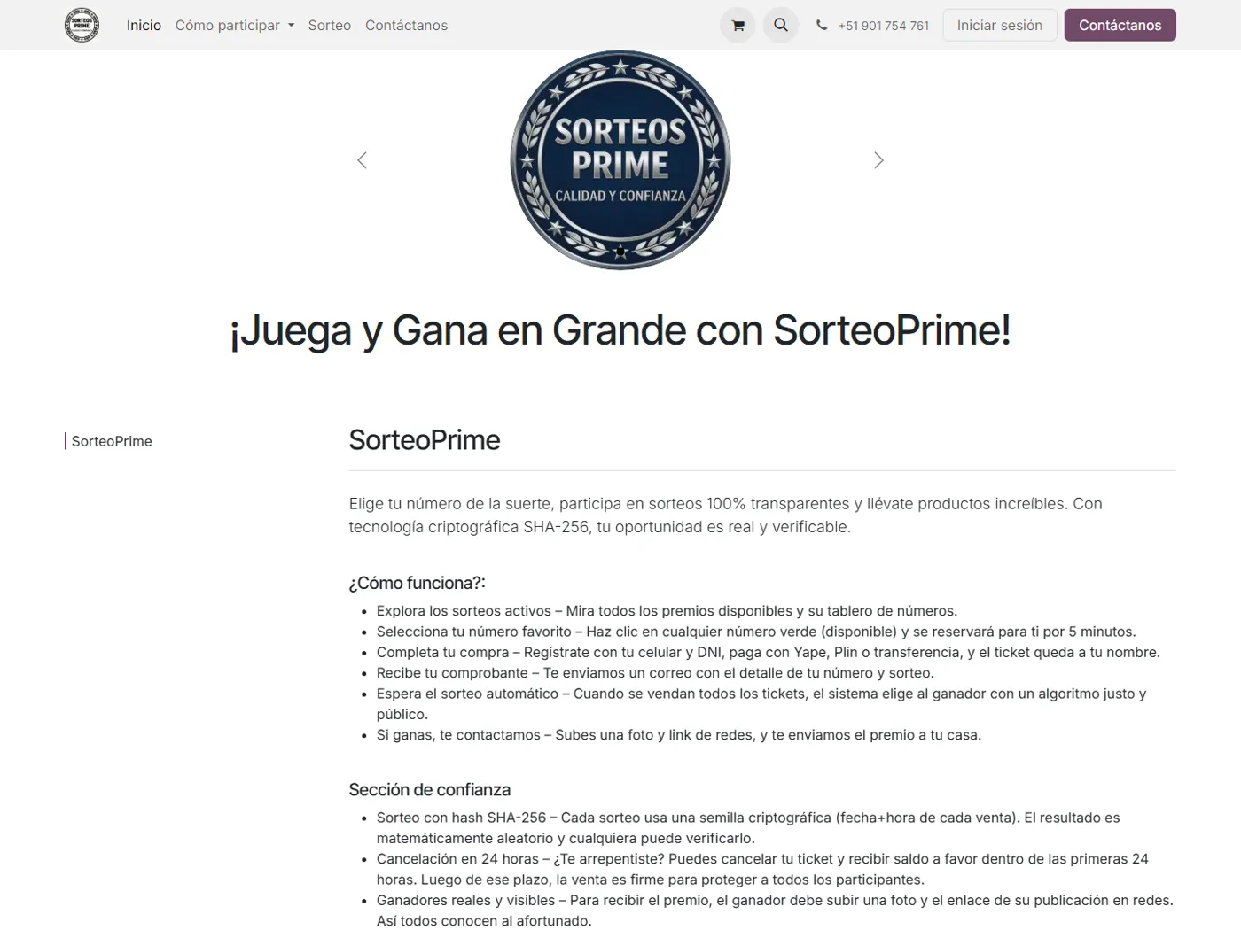 Raffle store on Odoo eCommerce